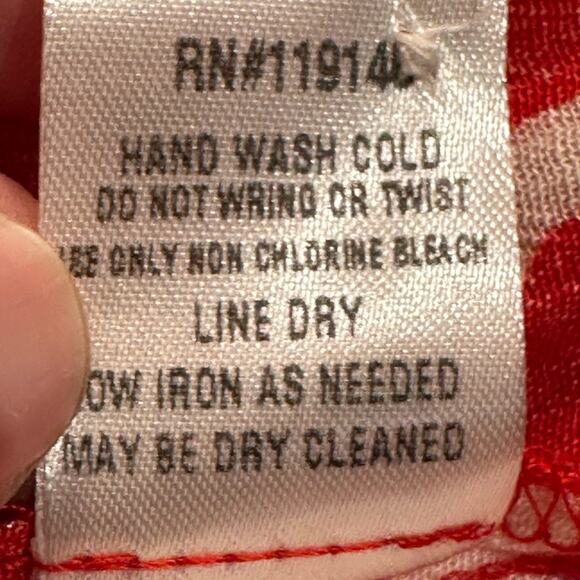 Jodifl Women’s Large Red and White Gauze like Summer Dress with Ruffle Sleeves - Picture 8 of 10